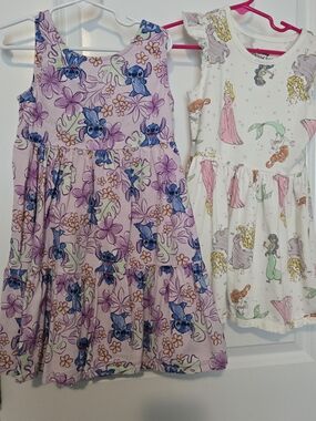 *2 For 20* Disney Girls' Dresses - Stitch & Princesses, Size 5t